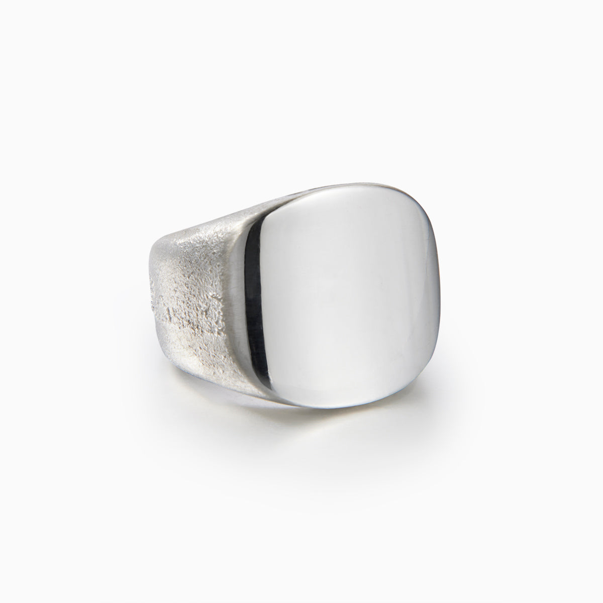 Oval Polish Silver Signet Ring